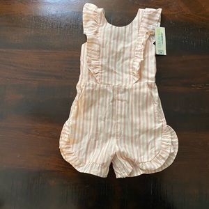 Toddler Girl’s Pink Striped Romper